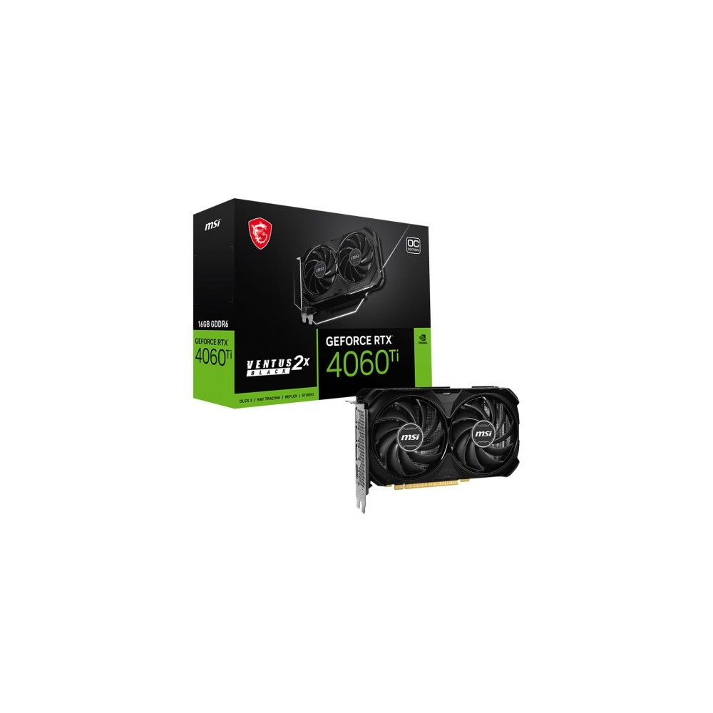 MSI GeForce RTX 4060 Ti VENTUS 2X OC BLACK 16GB GDDR6 | DESKTOP.MA