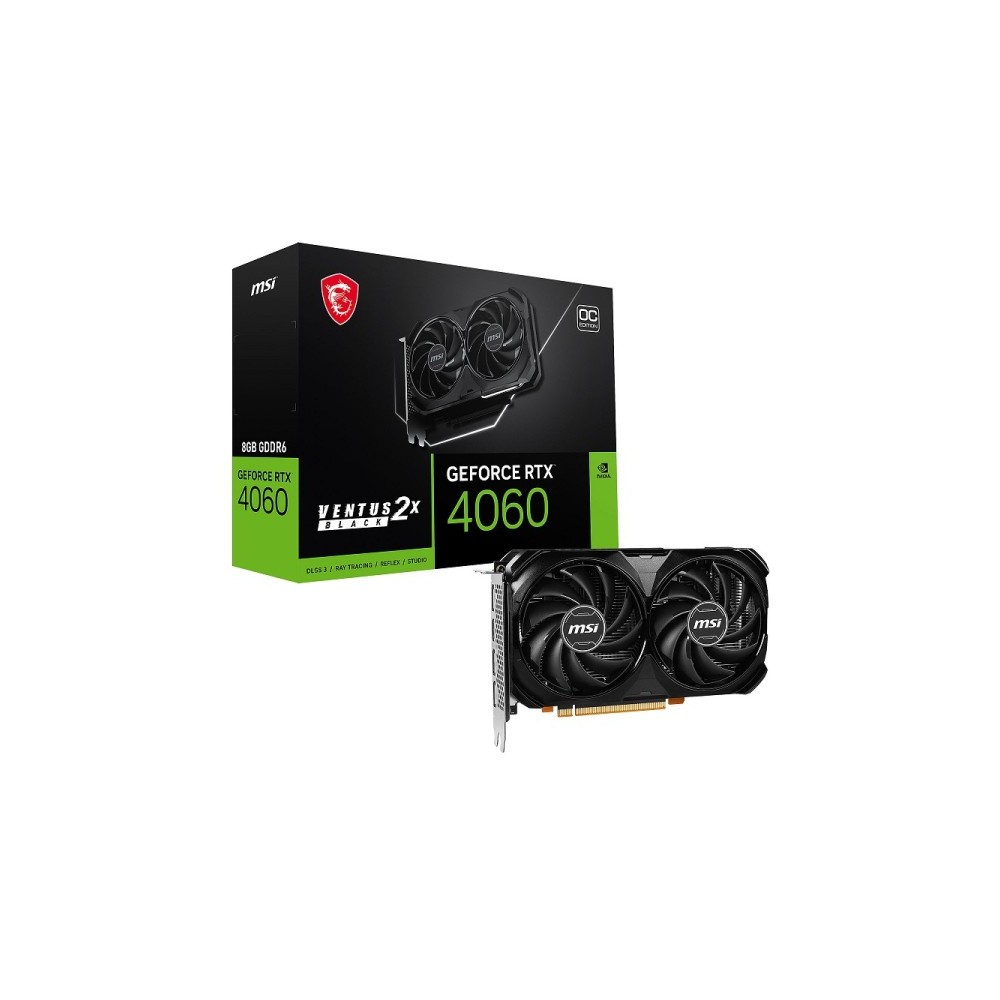 MSI GeForce RTX 4060 VENTUS 2X BLACK OC 8GB GDDR6 | DESKTOP.MA