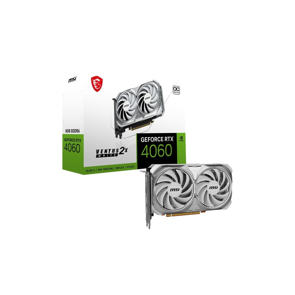 MSI GeForce RTX 4060 VENTUS 2X WHITE OC 8GB GDDR6 | DESKTOP.MA