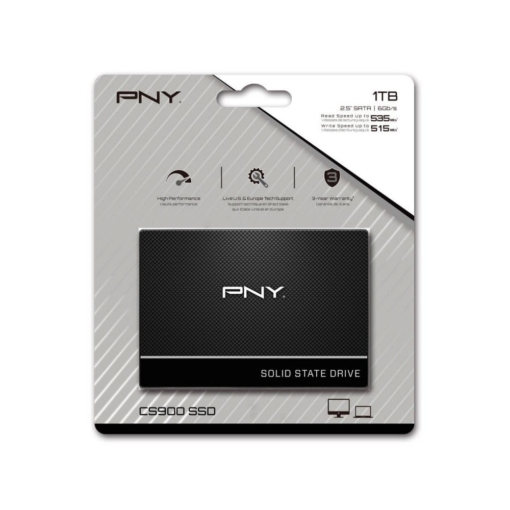 1TB PNY SSD Interne CS900 SATA 2.5" 3D NAND | DESKTOP.MA