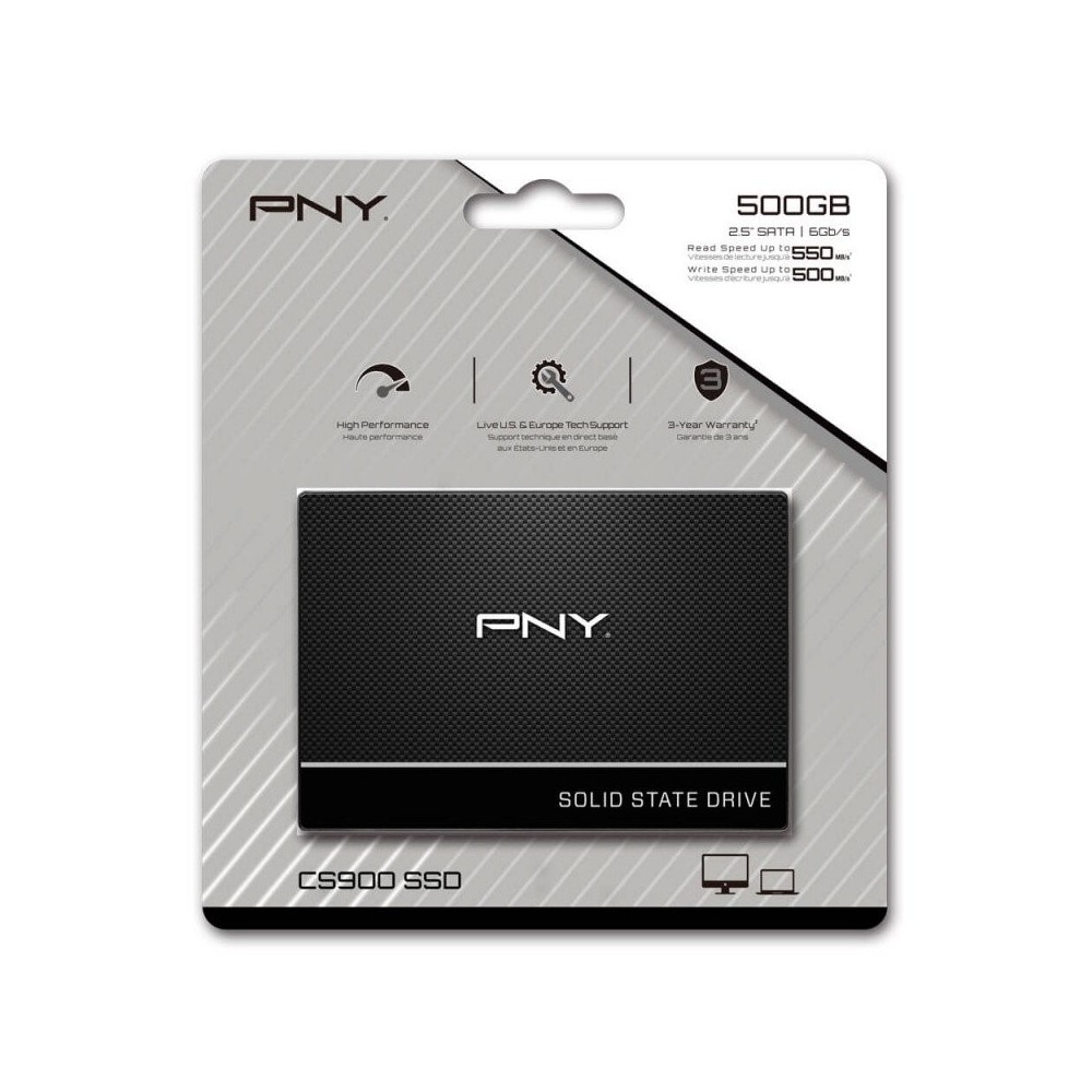 500GB PNY SSD Interne CS900 SATA 2.5" 3D NAND | DESKTOP.MA