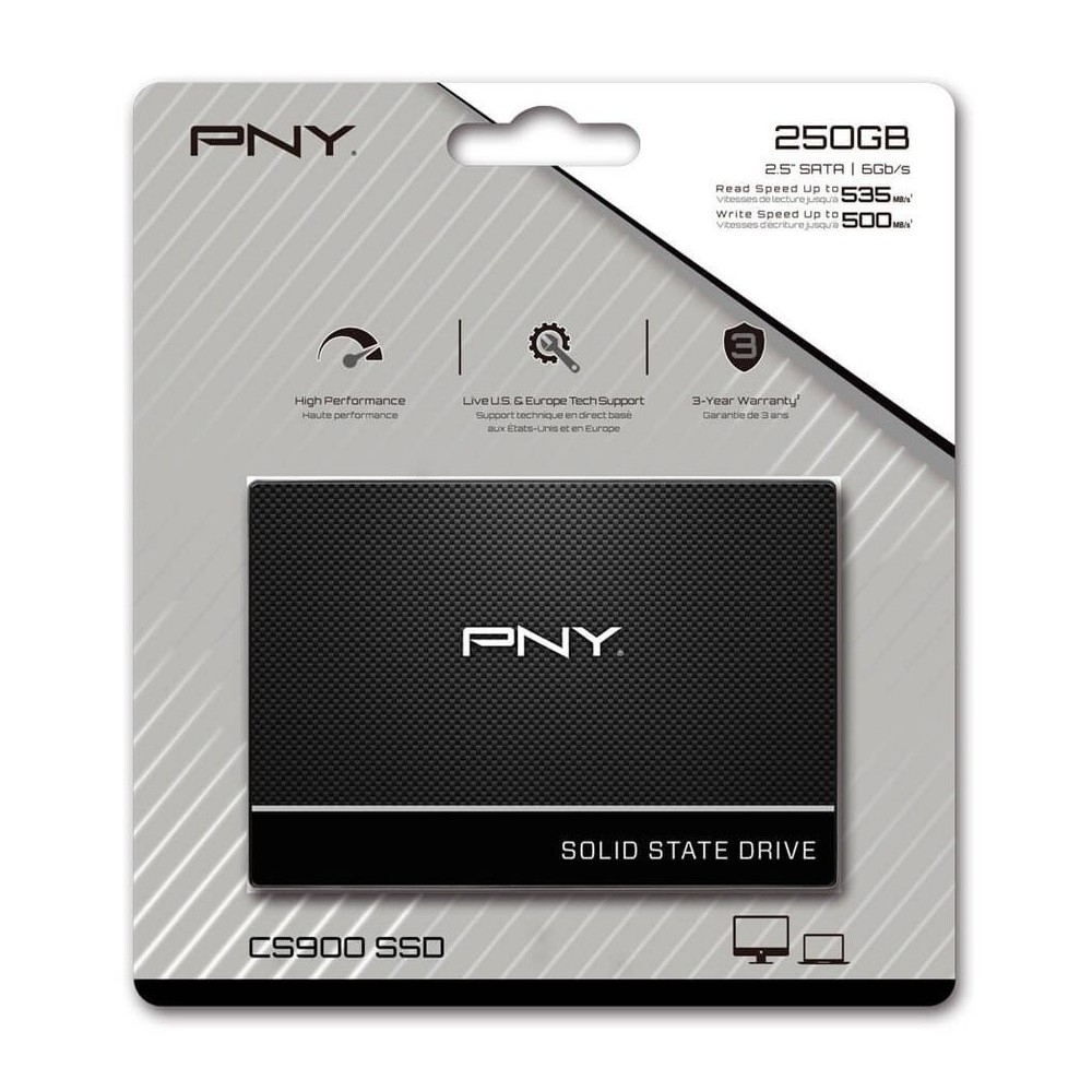 250GB PNY CS900 SSD Interne SATA III, 2.5 Pouces 560MB/S | DESKTOP.MA